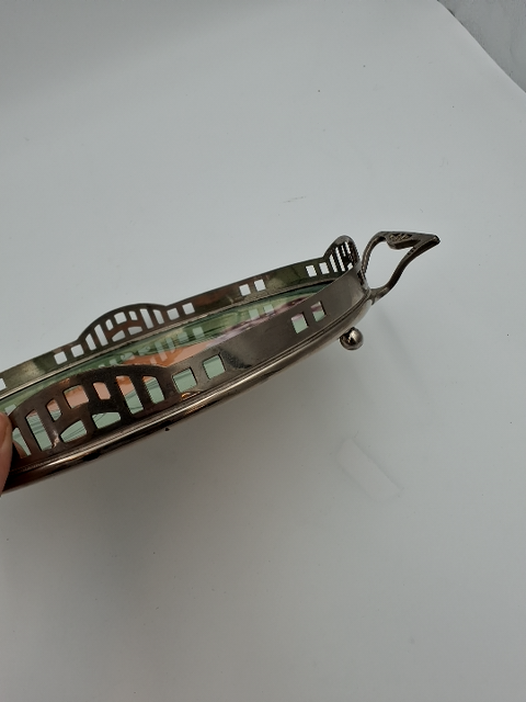 Jugendstil fad med tin rand
